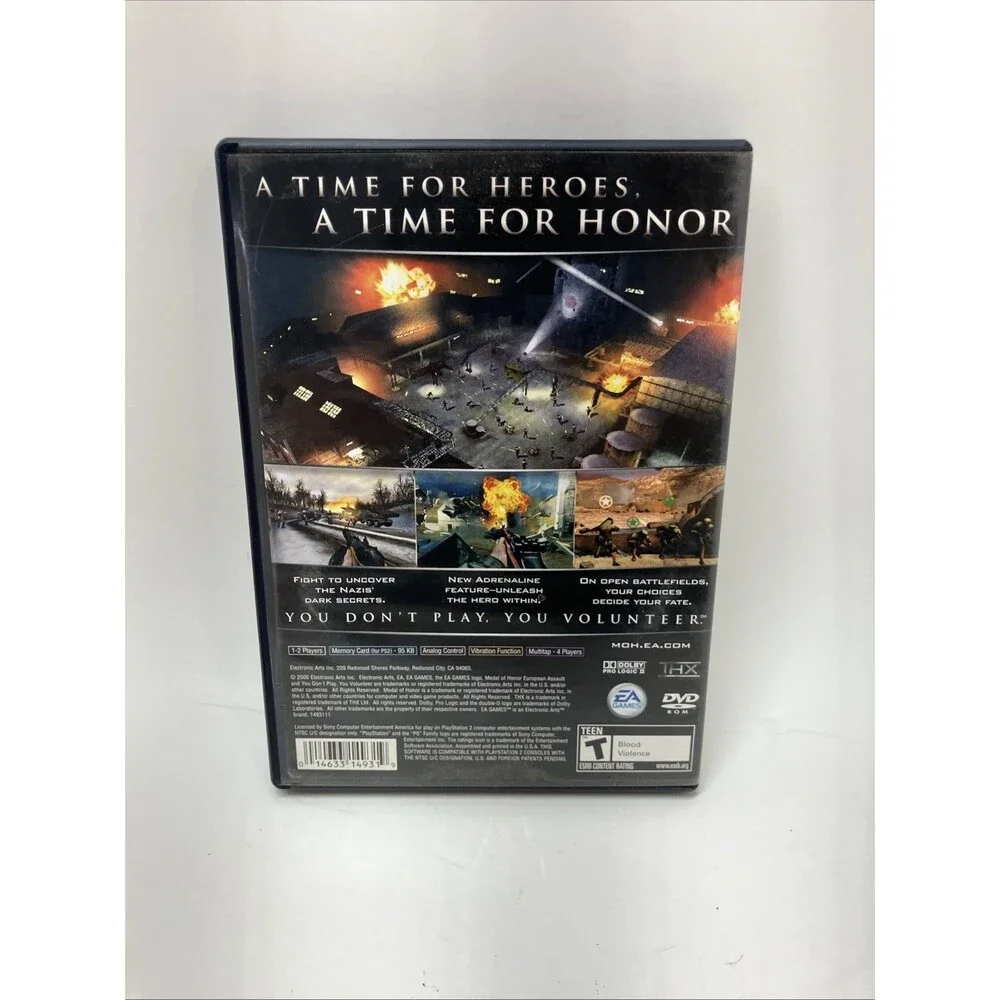 EA Games Medal of Honor European Assault PlayStation 2 Shooter Manual Included